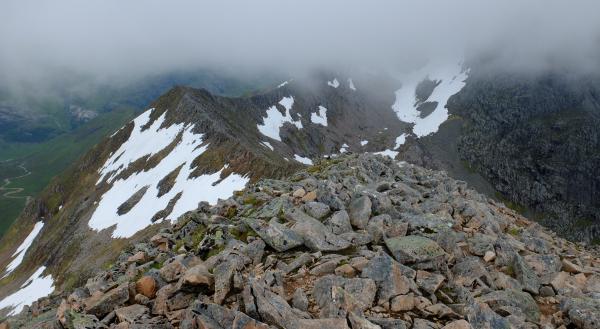 Photo of Looking down to CMD Arete from Cairn Mor Dearg