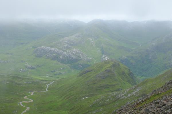 Photo of View to previous day's ascent of An Gearanach
