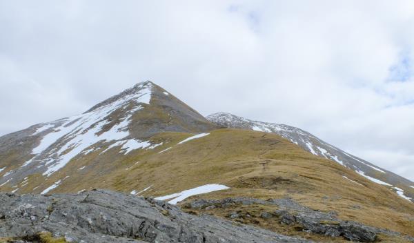 Photo of Looking to 1,036 metre spot height with Na Gruagaichean behind