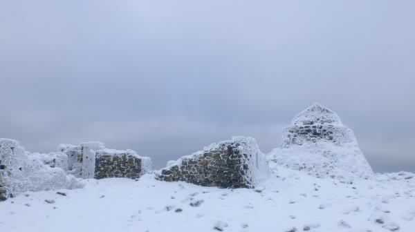 Photo of Observatory ruins and emergency shelter on Ben Nevis summit