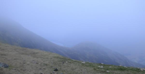 Photo of Getting below mist with route off Red Pike now visible