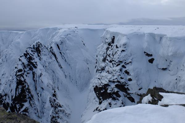 Photo of Plenty of snow on north east face but melting during day