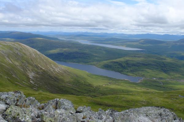 Photo of Loch Eilde Mor with Blackwater Reservoir in background