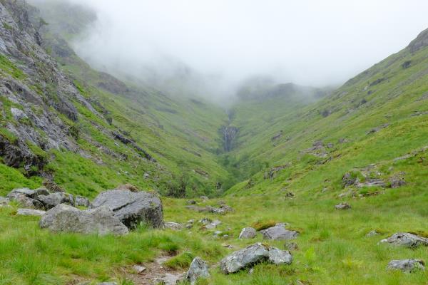 Photo of Path out of Hidden Valley obscured in mist