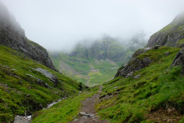 Photo of Below the mist on the path back into Glen Coe