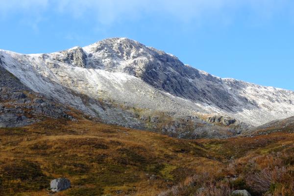 Photo of View up to Stob Coire na h-Eirghe while ascending in the glen
