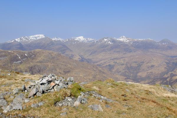 Photo of Skyline view of Ben Nevis on left and Mamores on right