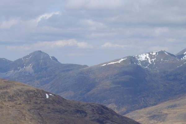 Photo of Stob Ban on left and Sgurr an Lubhair on right