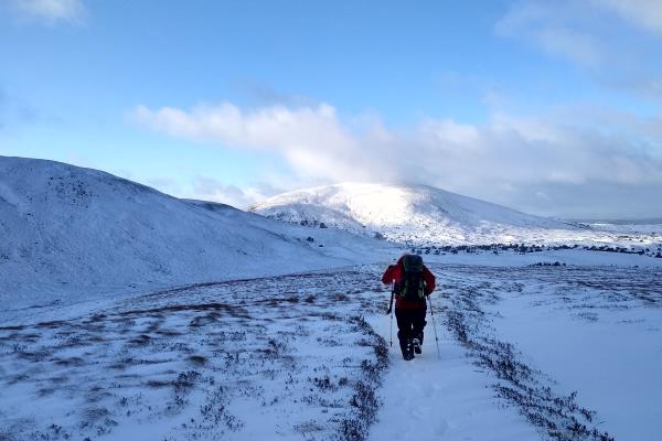Photo of The return with Meall a' Bhuachaille in sunlight