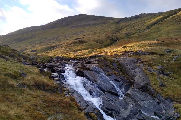 Photo of Styhead Gill with Green Gable behind